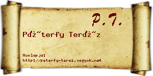 Péterfy Teréz névjegykártya