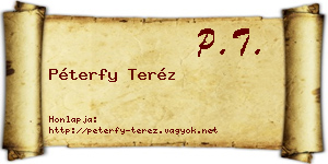 Péterfy Teréz névjegykártya